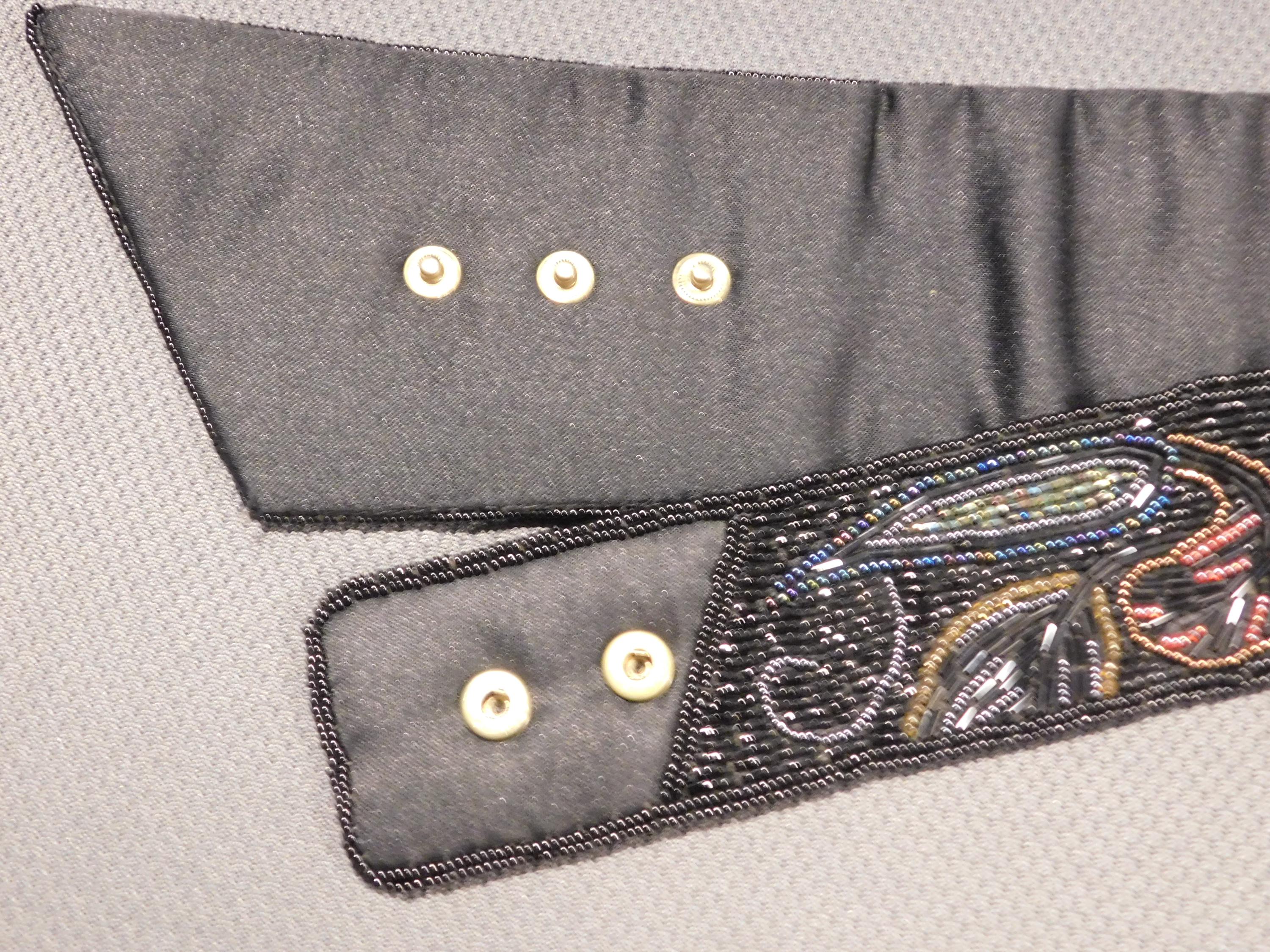 ?VTG Dior Black Beaded Belt with Gold Embroidery and Multicolor Accents? Christian Dior Ceintures Black Beaded Belt Multi Colored - Etsy main image 3