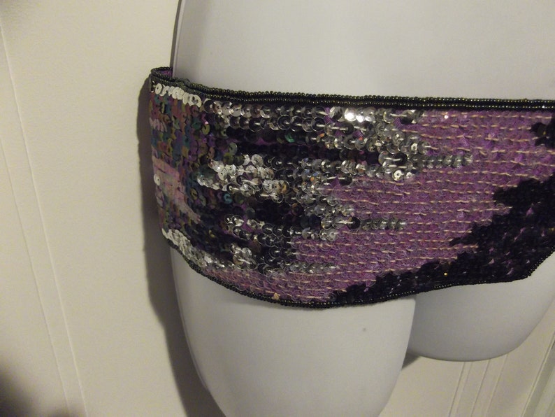 Shades of Purple Sequin and Seed Bead Belt
