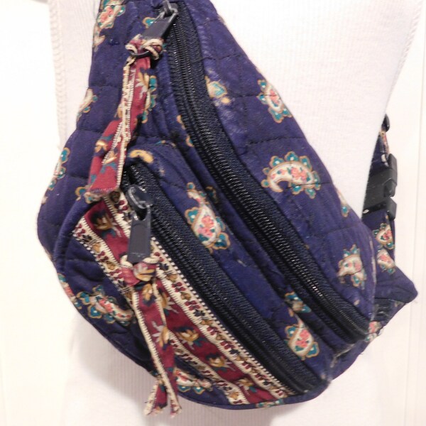 Vera Bradley Navy Paisley Belt Bag Fanny Waist Bag Made in USA Vera Bradley Designs