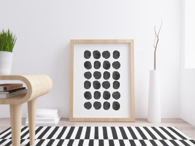 Black Dots Art Print Office Wall Decor Abstract Wall Art Etsy