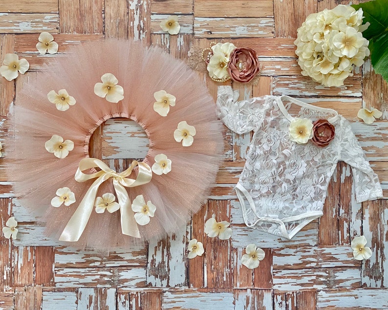 Baby Girl Cake Smash Outfit Glitter Tutu With Flowers and Etsy