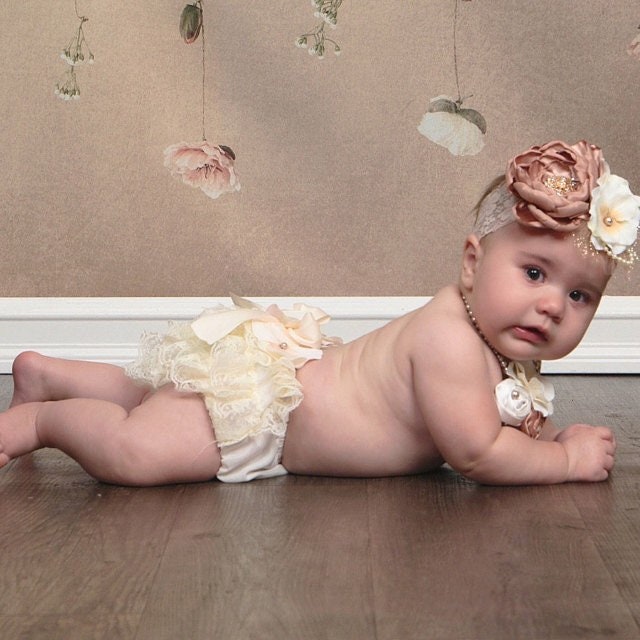 Lambkins Woven Daygown & Diaper Cover - Cream main image 0