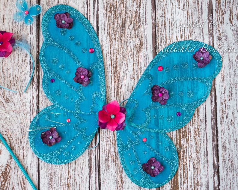 Butterfly Headband Antennae Turquoise Purple Hot Pink Fairy Etsy