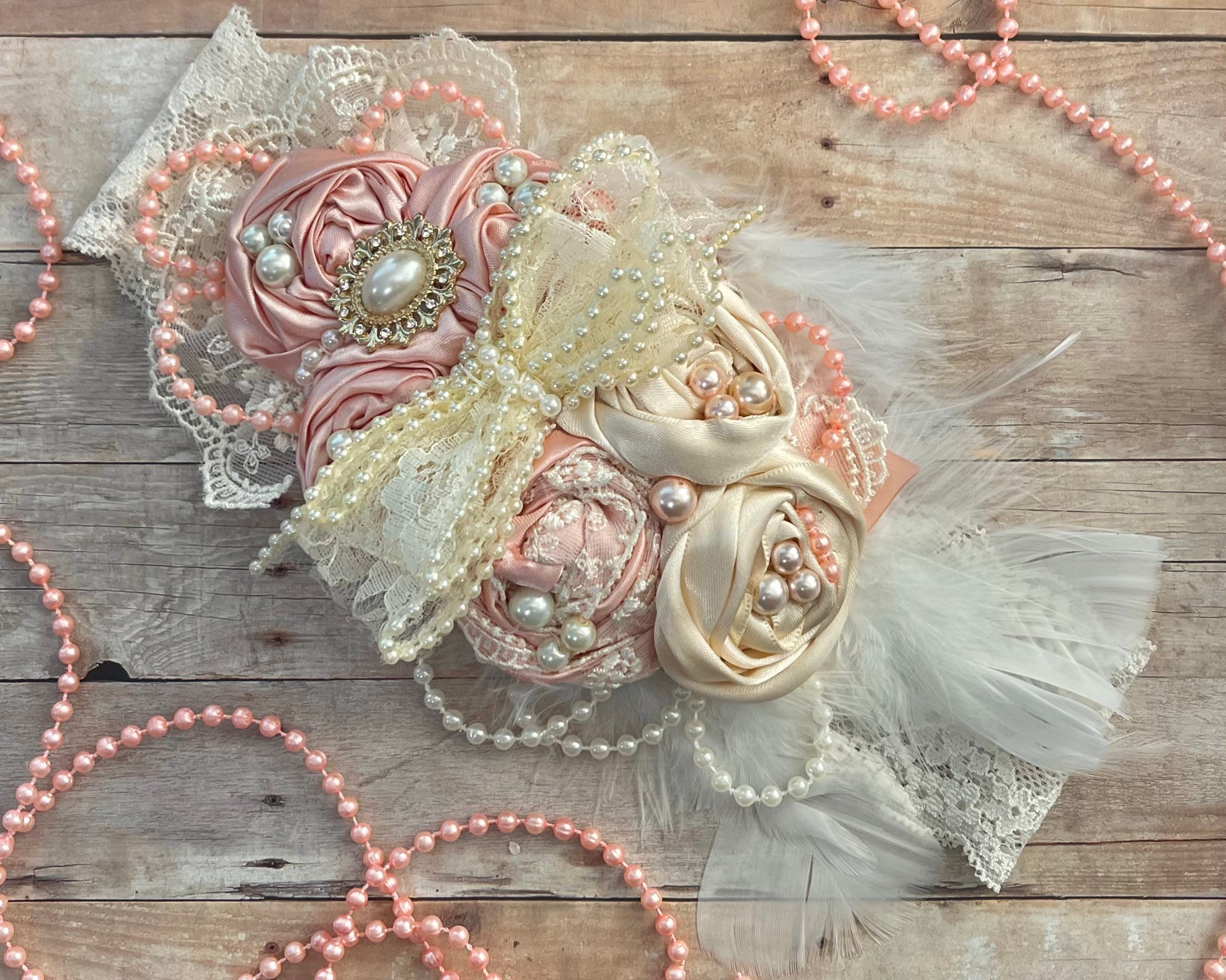 Bundle of 3 cozette couture shabby chic headbands Blush ruffled top and shorts set for sale main image 4