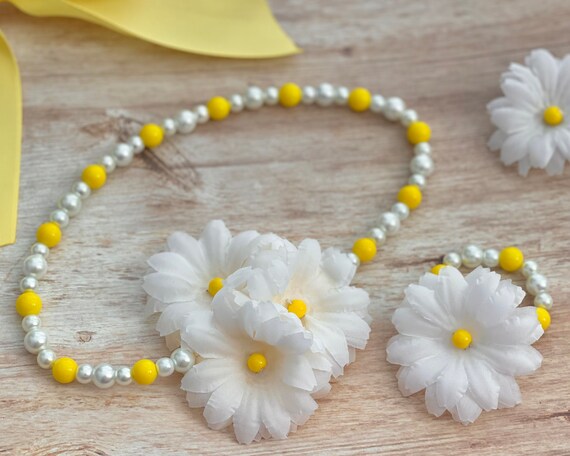 Colorful Resin Daisy Flower Pendant Decor Faux Pearl Beaded - Temu