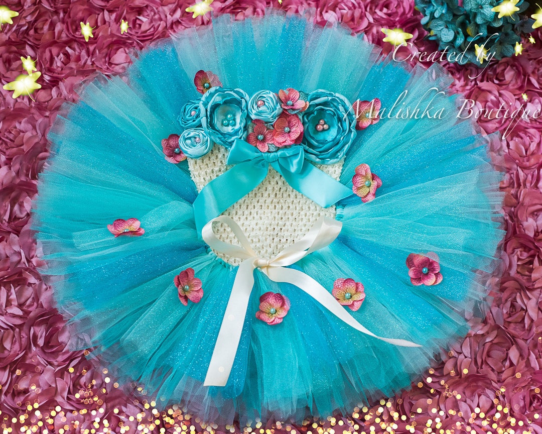 Baby Girl Cake Smash Outfit Tutu Crochet Top Set Turquoise Etsy