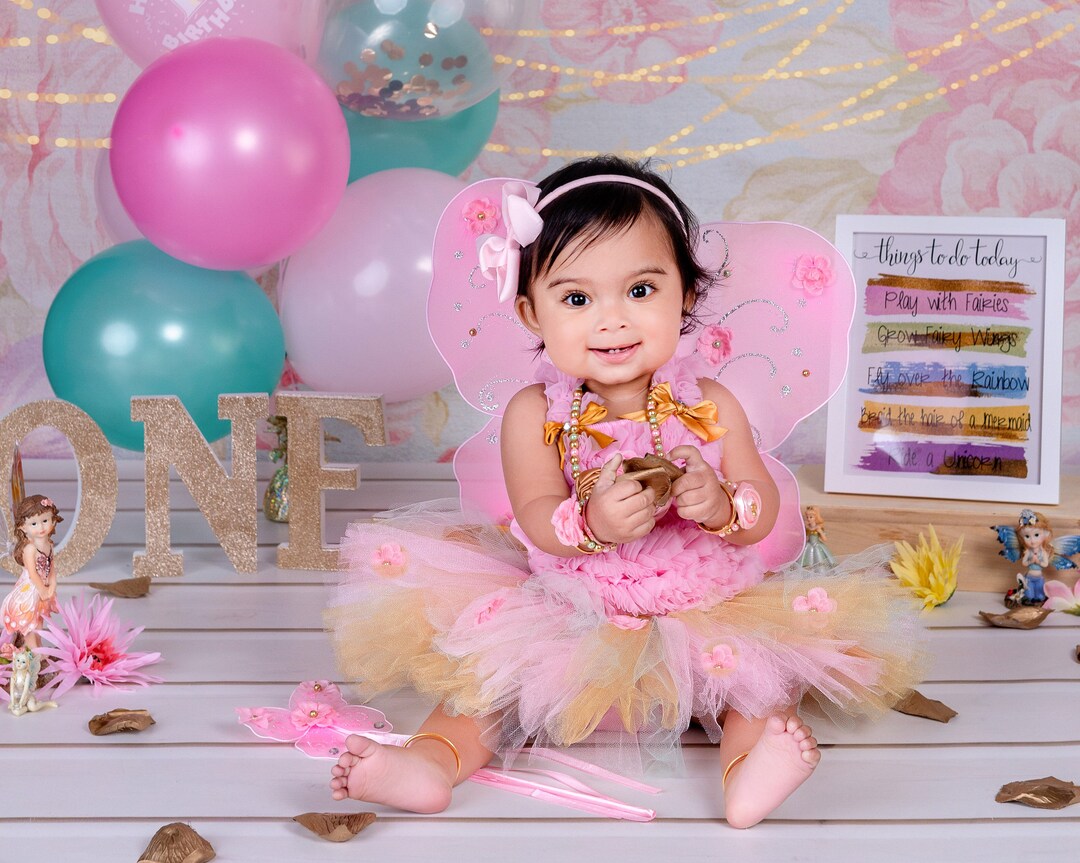 Cake Smash Fairy Costume Birthday Tutu Petti Top Wings - Etsy