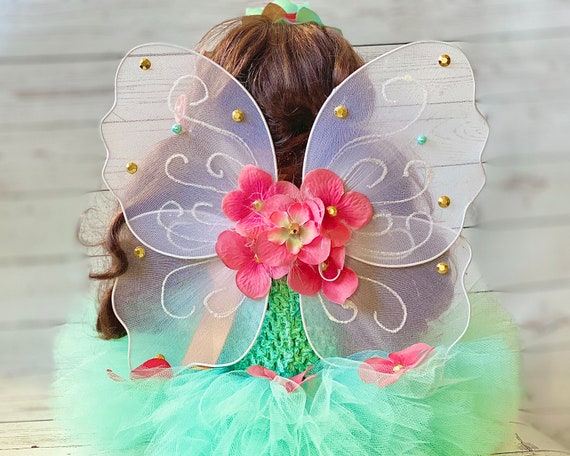 Fairy Costume Girls Birthday Gift Girls Dress up Aqua Fairy Tutu Gift for  Girls Fairy Wings Girls Birthday Outfit 