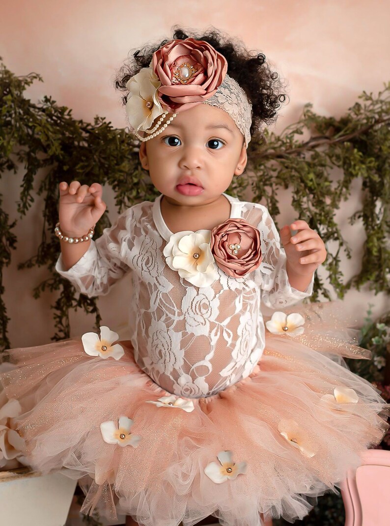 Cake Smash Outfit Baby Girl Glitter Flower Tutu Lace Etsy