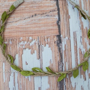Ivy Twine Headband, Baby Girl Leaf Hair Crown, Newborn Photo prop, Flower Girl, Summer Birthday Party, Garden Fairy Halo, Moss Skinny Band