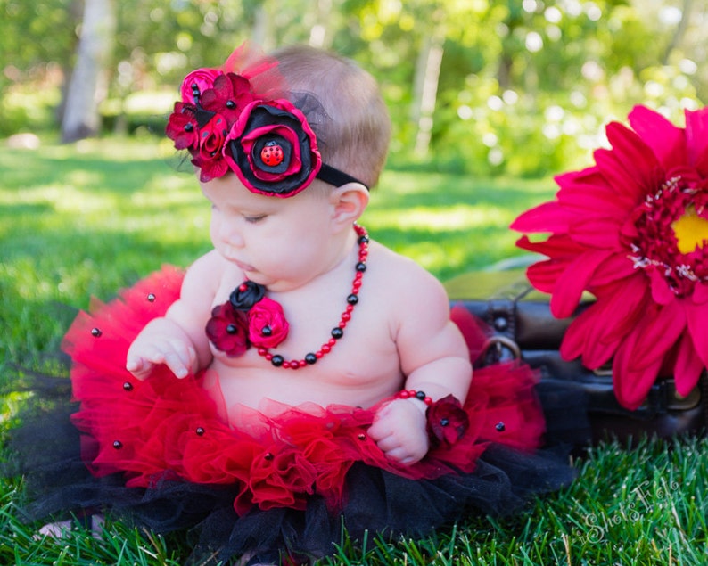 Ladybug Outfit Baby Girl First Birthday Cake Smash Tutu Etsy