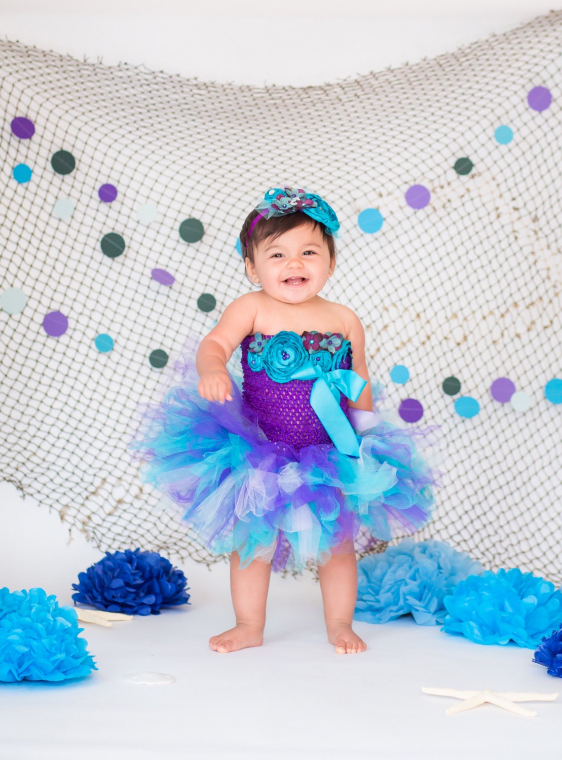 Under the Sea Mermaid Full Tutu Crochet Top Couture Over the - Etsy