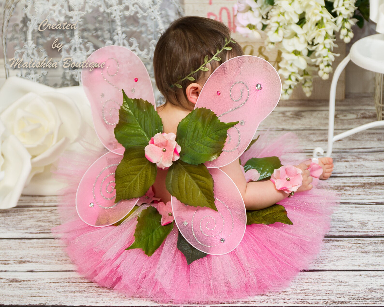 Fairy Wings Baby Girl Mesh Butterfly Wings Leaves Flowers Etsy