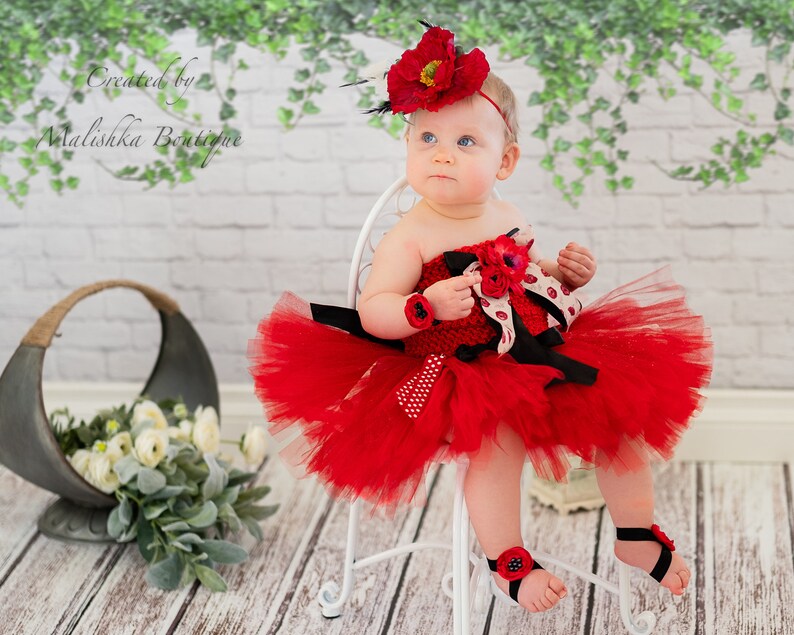 Poppy Flower Headband Baby Girl Red Large Flower Black Feathers Skinny Stretch First Birthday Summer Photo Over The Top Salsa Costume prop
