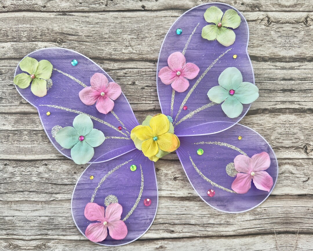 Holographic Butterfly Wings Costume Accessory Lavender Pink