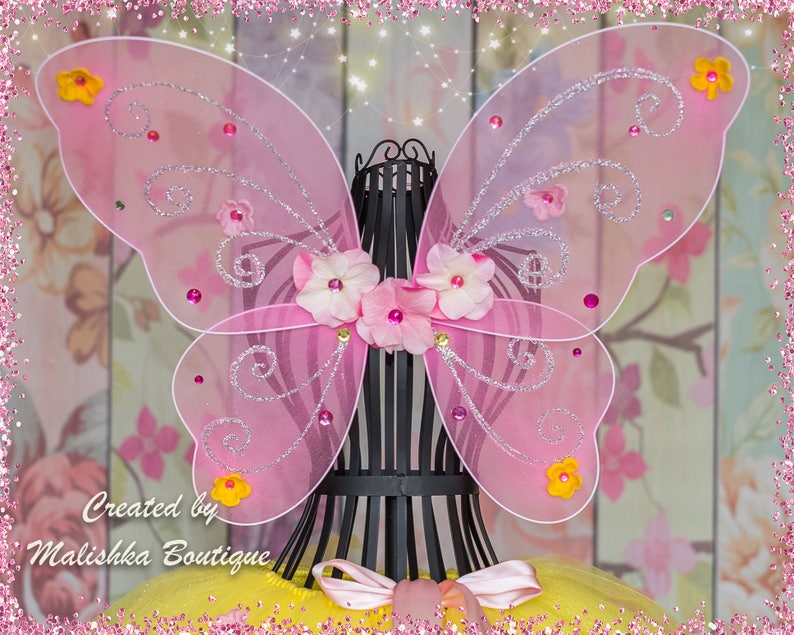 Baby Girl Fairy Wings Birthday Butterfly Costume Glitter Etsy