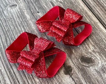 Glitter Shiny Bows Barefoot Sandals Baby Girl Stretchy Foot Bands Shoes, Birthday Cake Smash Outfit Photo Prop Newborn Shower Gift