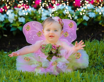 Fairy Costume, Baby Girl Cake Smash Birthday Outfit, Tutu Flower