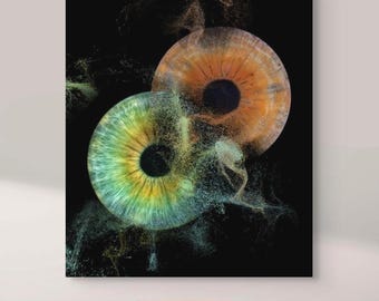 Custom Acrylic Print | Iris Particles Flow from Your Photo | Art Decor | Unique Digital Artwork | Couple Gift | Family Gift
