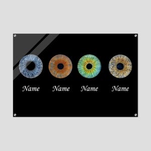 Custom Premium Acrylic Print | Four Iris from Your Photo | Art Decor | Unique Digital Artwork | Couple Gift | Family Gift