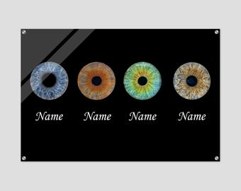 Custom Acrylic Print | Four Iris from Your Photo | Art Decor | Unique Digital Artwork | Couple Gift | Family Gift