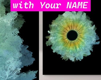 Custom Acrylic Print | Iris Particles Flow from Your Photo and Name | Art Decor | Unique Digital Artwork | Couple Gift | Family Gift