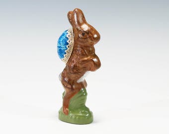 Folk Art Chalkware Bunny Figurine Cast Using an Antique Chocolate Mold Chalkware Rabbit Old World Chalkware Bunny Chalkware Rabbit