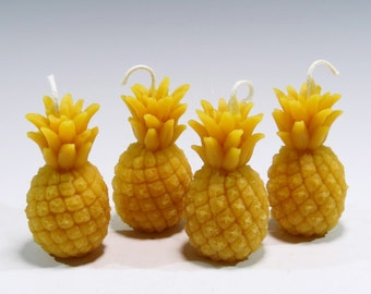 Four Beeswax Pineapple Candles: Hand Poured Hospitality Gift