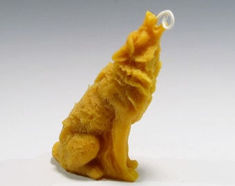 Howling Wolf Beeswax Candle: Handcrafted Honey Scented Candle