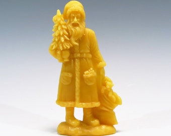 Honey Scented Beeswax Santa Candle, Christmas Decoration, Christmas Ornament, Old World Santa, Beeswax Santa Claus, Honey Scented Ornament