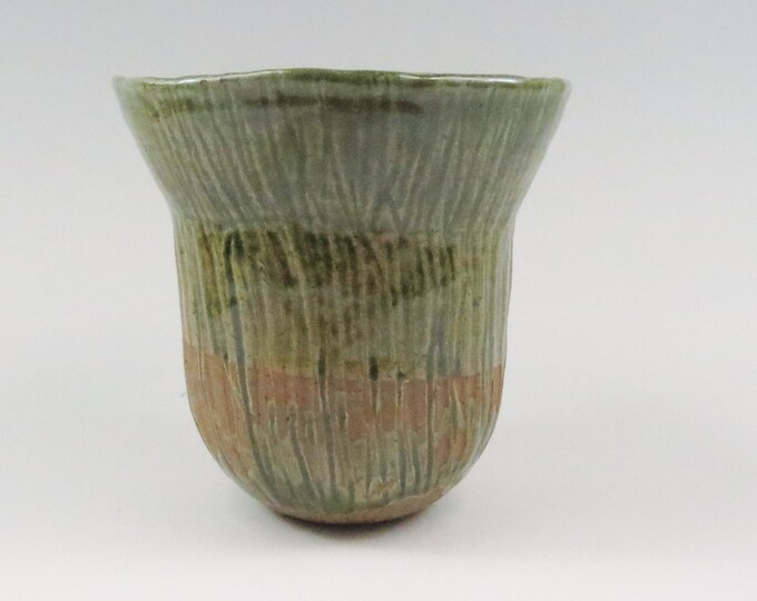 Rustic Ceramic Flower Vase Coil Built Ceramic Vase Fluted Etsy