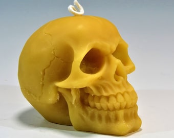 Beeswax Skull Candle, Halloween Decor, Day of the Dead