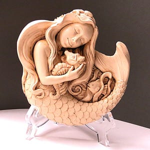 Mermaid Plaque, Nautical Decor, Mermaid Seahorse and Fish Plaque, Mermaid Decoration, Sea Life Decoration, Mermaid with Fish and Seahorse