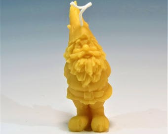 Garden Gnome Candle Beeswax Gnome Candle Garden Gnome Beeswax Candle Beeswax Gnome Sculpted Candle Eco Friendly Candle Santa Elf Candle