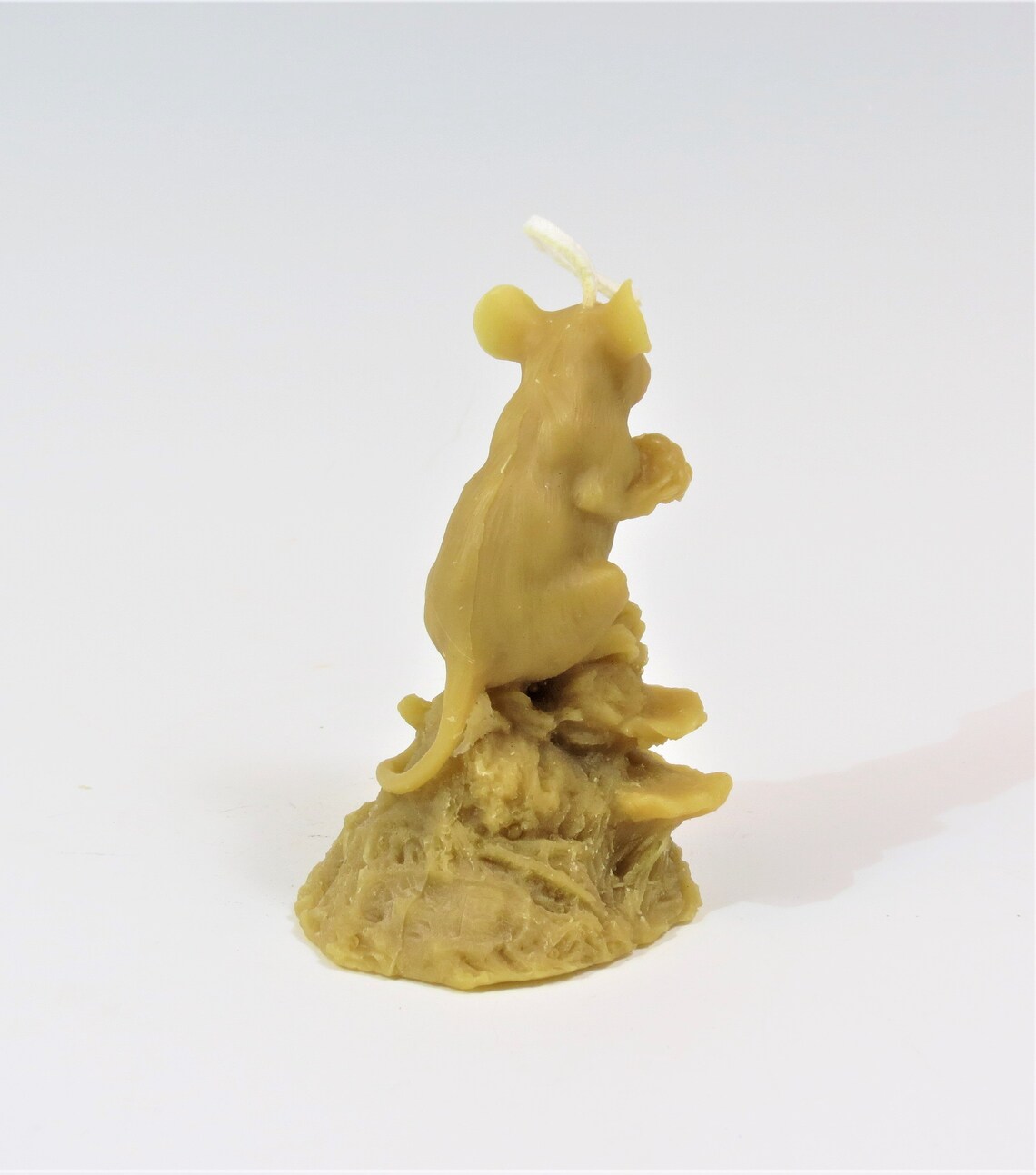 Beeswax Field Mouse Candle Handcrafted Candle Mouse on a Stump Etsy