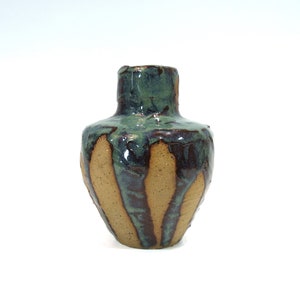 Coil Built Blue Green Ceramic Vase, Abstract Vase, Contemporary Art Vase, Ceramic Sculpture, Studio Pottery