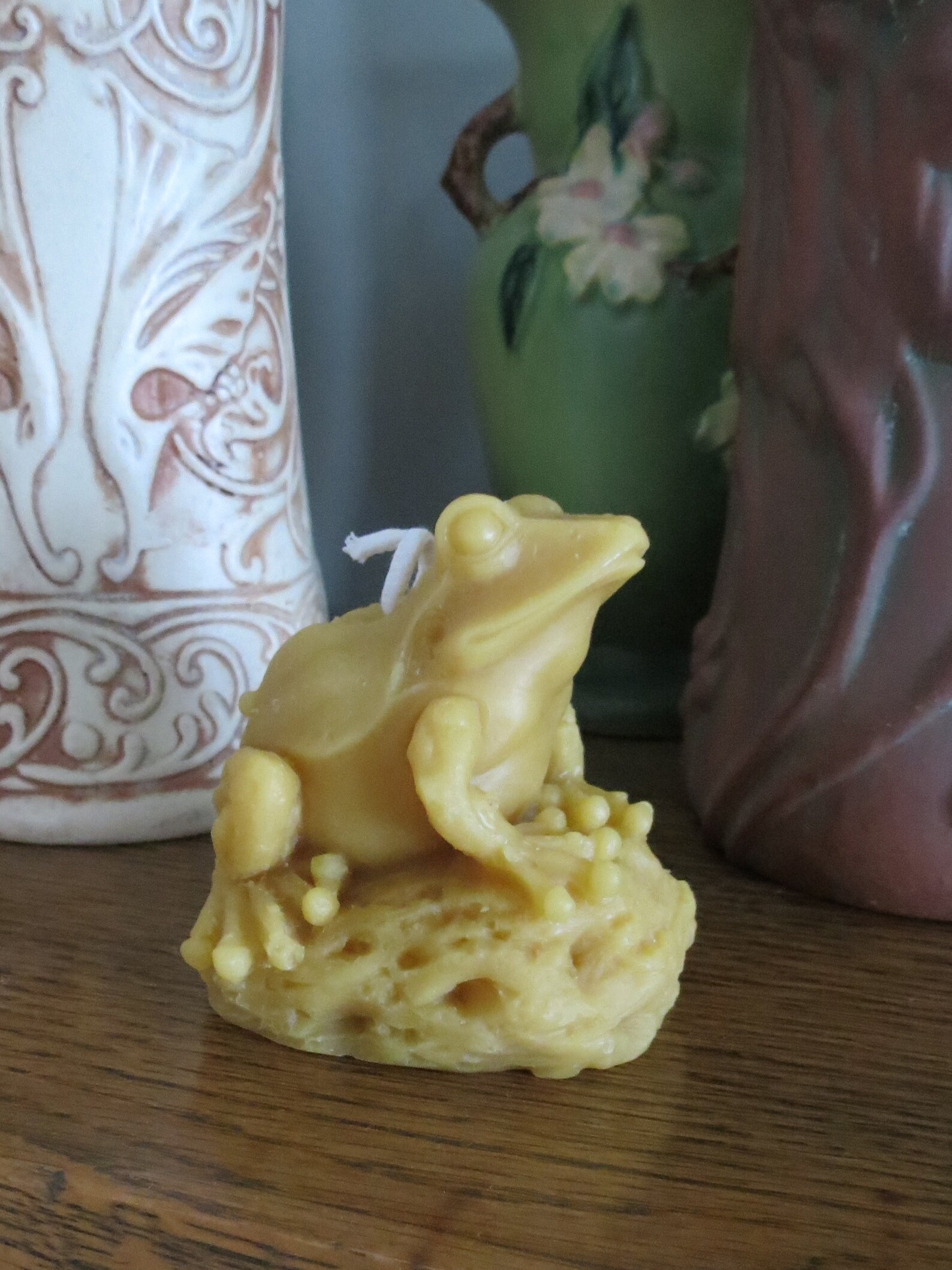 Beeswax Candle Bull Frog Frog Candle Reptile Candle Honey Etsy