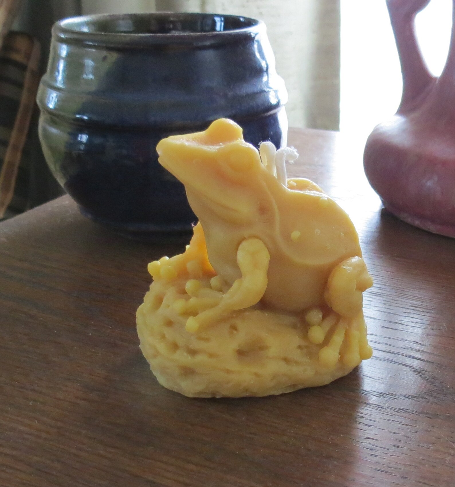 Beeswax Candle Bull Frog Frog Candle Reptile Candle Honey Etsy