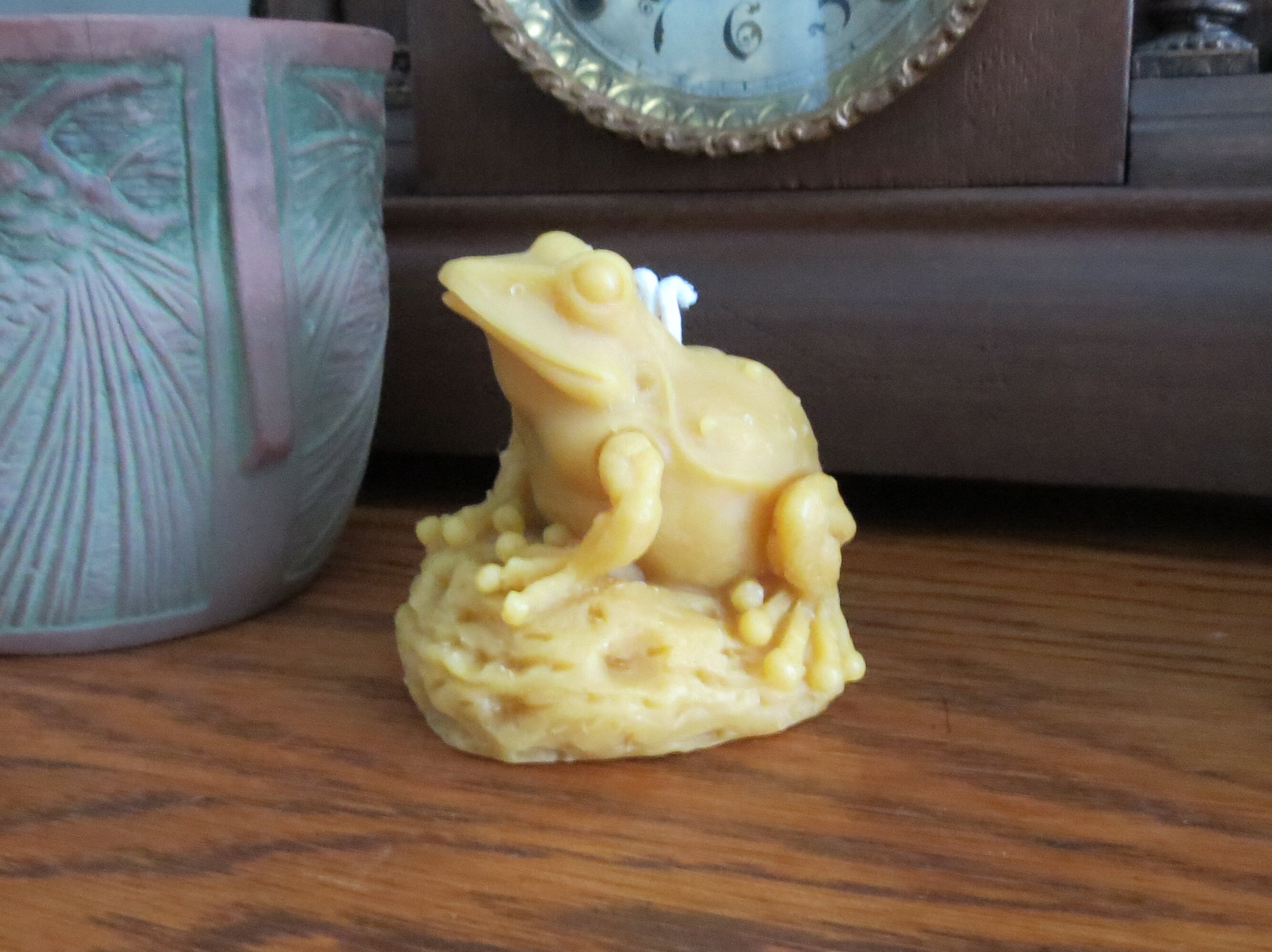Beeswax Candle Bull Frog Frog Candle Reptile Candle Honey Etsy