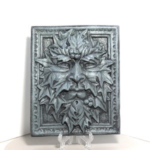 Greenman Wall Plaque, Nature Spirt, Garden Leaf Face, Garden Green Man Leaf Face, Greenman Garden Art, Druid Art, Wiccan Wall Hanging
