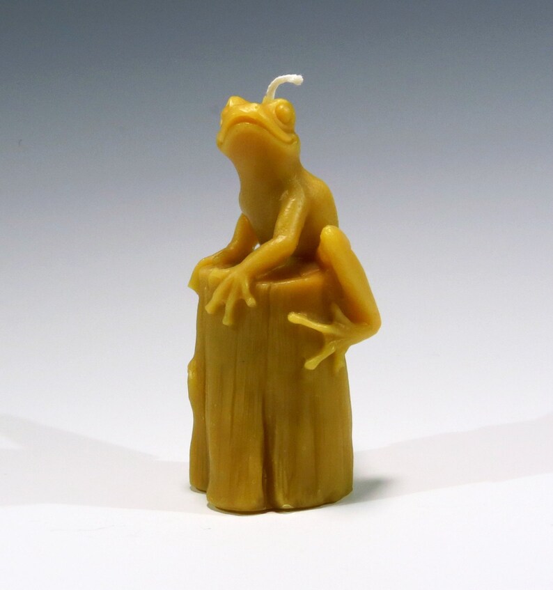 Beeswax Tree Frog Candle Frog on a Stump Candle Woodland Etsy