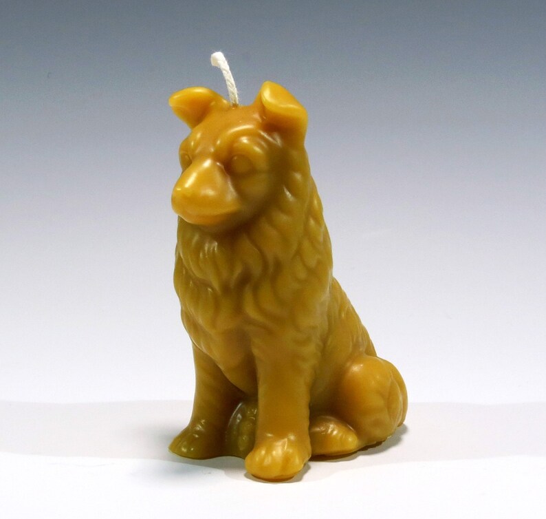 Beeswax Collie Candle Collie Candle Dog Candle Pure Beeswax Etsy