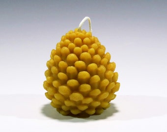 Beeswax Pine Cone Candle: Honey Scented, Hand Poured