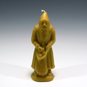 Beeswax Apple Santa Belsnickel Beeswax Candle Old World Santa Santa Candle Old World Candle Cast Using Antique Chocolate Mold Antique Santa image 1