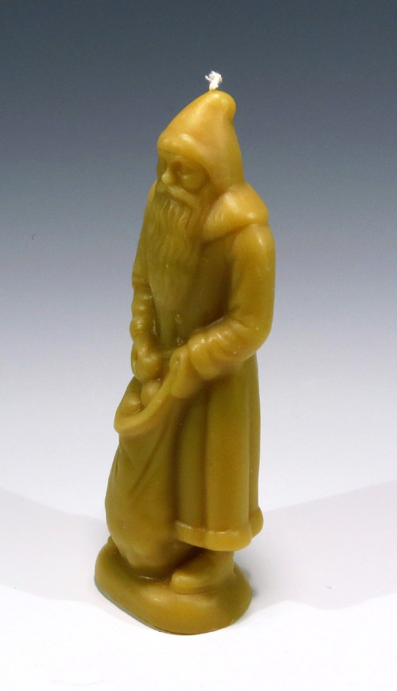 Beeswax Apple Santa Belsnickel Beeswax Candle Old World Santa Santa Candle Old World Candle Cast Using Antique Chocolate Mold Antique Santa image 4