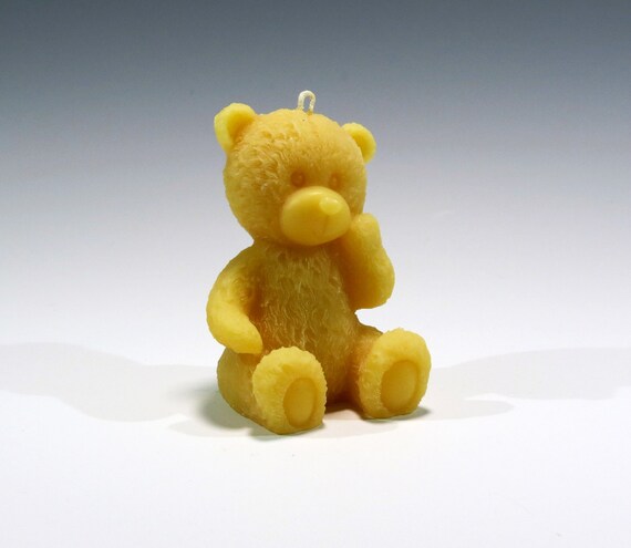 Beeswax Teddy Bear Candle, Pure Eco-Friendly Candle