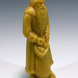 Beeswax Apple Santa Belsnickel Beeswax Candle Old World Santa Santa Candle Old World Candle Cast Using Antique Chocolate Mold Antique Santa image 3