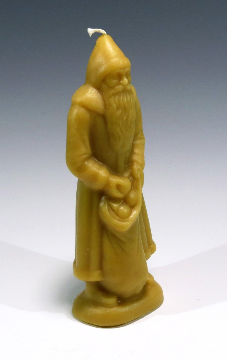 Beeswax Apple Santa Belsnickel Beeswax Candle Old World Santa Santa Candle Old World Candle Cast Using Antique Chocolate Mold Antique Santa image 3