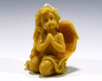 Beeswax Cherub Candle: Handcrafted Angel Ornament
