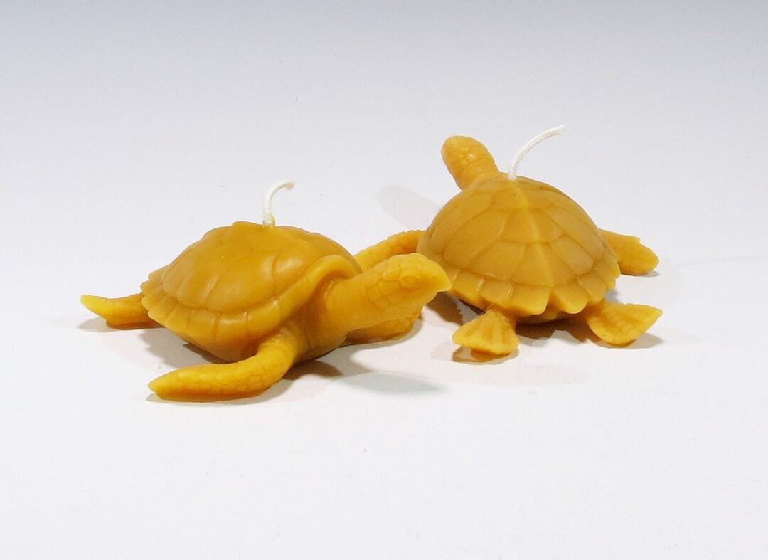 Hand Poured Beeswax Sea Turtle Candles: Honey Scented Nautical Decor - Etsy